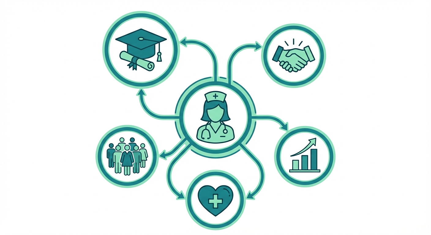 Nurse leader mentoring the next generation of healthcare leaders